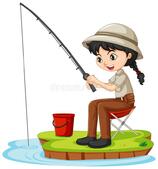 Boy and Girl Fishing at the River Stock Vector - Illustration of fishing, cartoon: 66022012