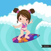 Surfer Girls Clipart Surfing Characters Black Card Making | Etsy in 2022 | Clip art, Girl clipart, Surfer girl