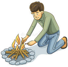 Man Making Fire Stock Illustrations – 290 Man Making Fire Stock Illustrations, Vectors & Clipart - Dreamstime