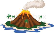 Volcanic island cartoon | Stock vector | Colourbox