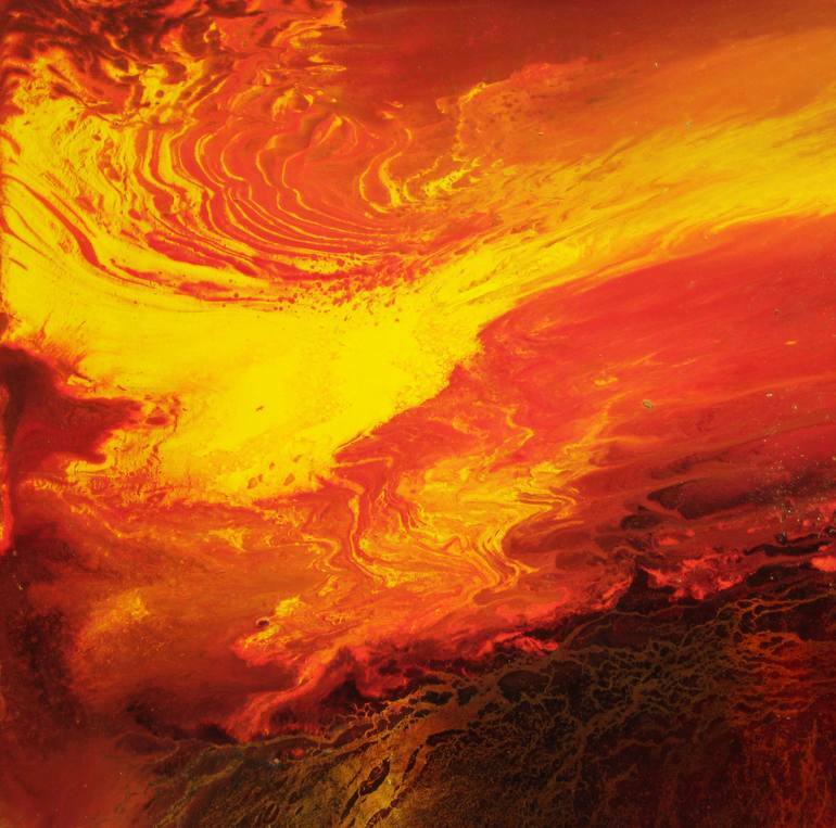 Lava River (Viscosity VIII) Painting by Maurice Sapiro | Saatchi Art