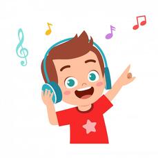 Premium Vector | Happy cute boy listen good music