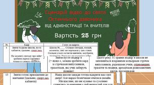 Сценарій відео-звернення від адміністрації та вчителів на останній дзвоник