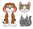Cartoon dog and cat stock vector. Illustration of funny - 94738391