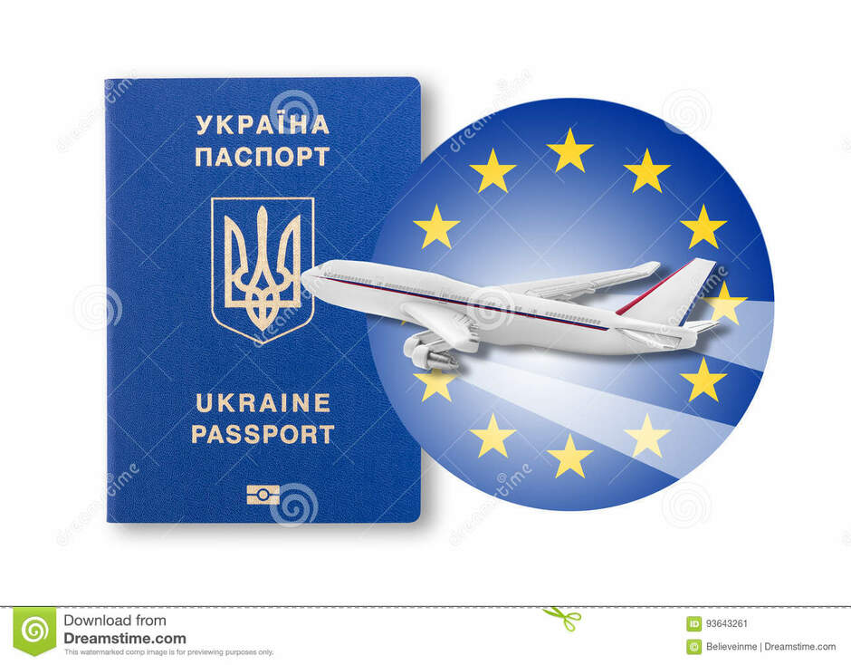 Visa-free Regime between Ukraine and the European Union - Concept. Stock Illustration - Illustration of exchange, travel: 93643261