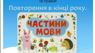 Презентація до уроку української мови - Повторення в кінці року.Частини мови - 2 клас