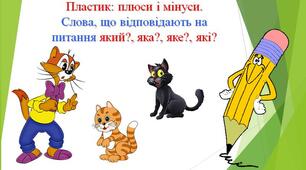 Презентація до уроку: Пластик: плюси і мінуси. Слова, що відповідають на питання який?, яка?, яке?, які? 