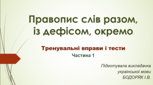 Правопис слів разом, із дефісом, окремо