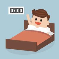 Businessman wake up early. stock vector. Illustration of sleepy - 75830002
