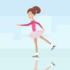Girl Ice Skating Vector Cartoon Stock Vector - Illustration of character, beginner: 106396909
