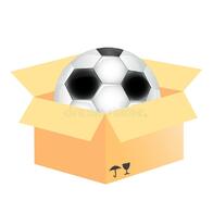 Soccer Ball in a Cardboard Box. Vector Illustration. Stock Vector - Illustration of isolated, object: 162796650