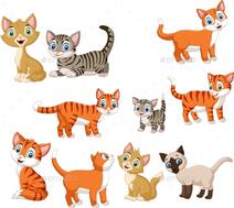Set of Cartoon Cats by tigatelu | GraphicRiver