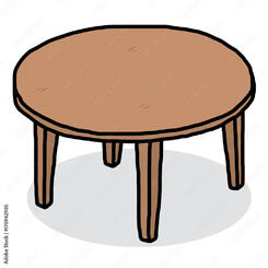 round wooden table / cartoon vector and illustration, hand drawn style, isolated on white background. Stock Vector | Adobe Stock