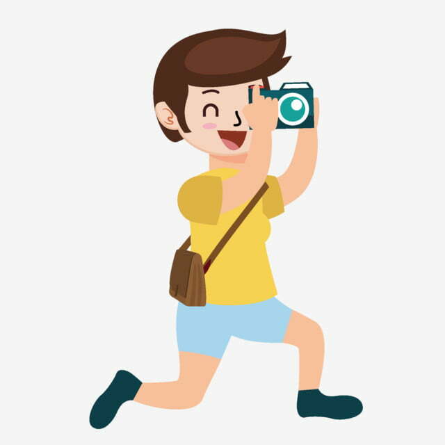 Cartoon Boy Taking Digital Camera Photo Elements, Take A Photo, Yellow, Short Sleeve PNG Transparent Image and Clipart for Free Download