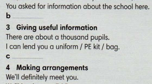 A letter giving information