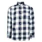 Bigdude Long Sleeve Checked Shirt Navy | BigDude