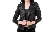 Buy Leather Retail Faux Leather Jacket For Female