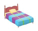 Bed Cartoon. Vector Illustration of Color Bed with Pillow and Cover. Icon of Furniture Stock Vector - Illustration of crossbeam, house: 205682498