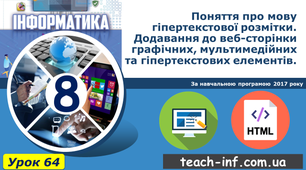 Поняття про мову гіпертекстової розмітки. Додавання до веб-сторінки графічних, мультимедійних та гіпертекстових елементів. 