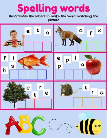 Spelling words exercise