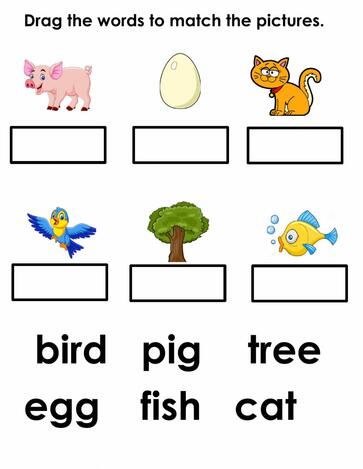 Spelling online pdf exercise for Kindergarten