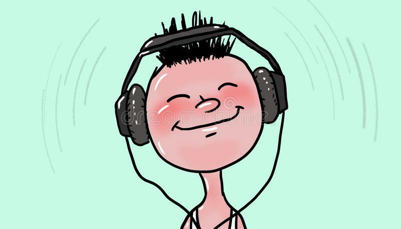 Listen To Music, Illustration Stock Illustration - Illustration of quiet, tranquility: 102375804