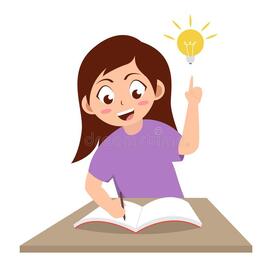 Girl Confused Doing Homework, Cartoon Vector Illustration Stock Vector - Illustration of comic, kids: 196498706