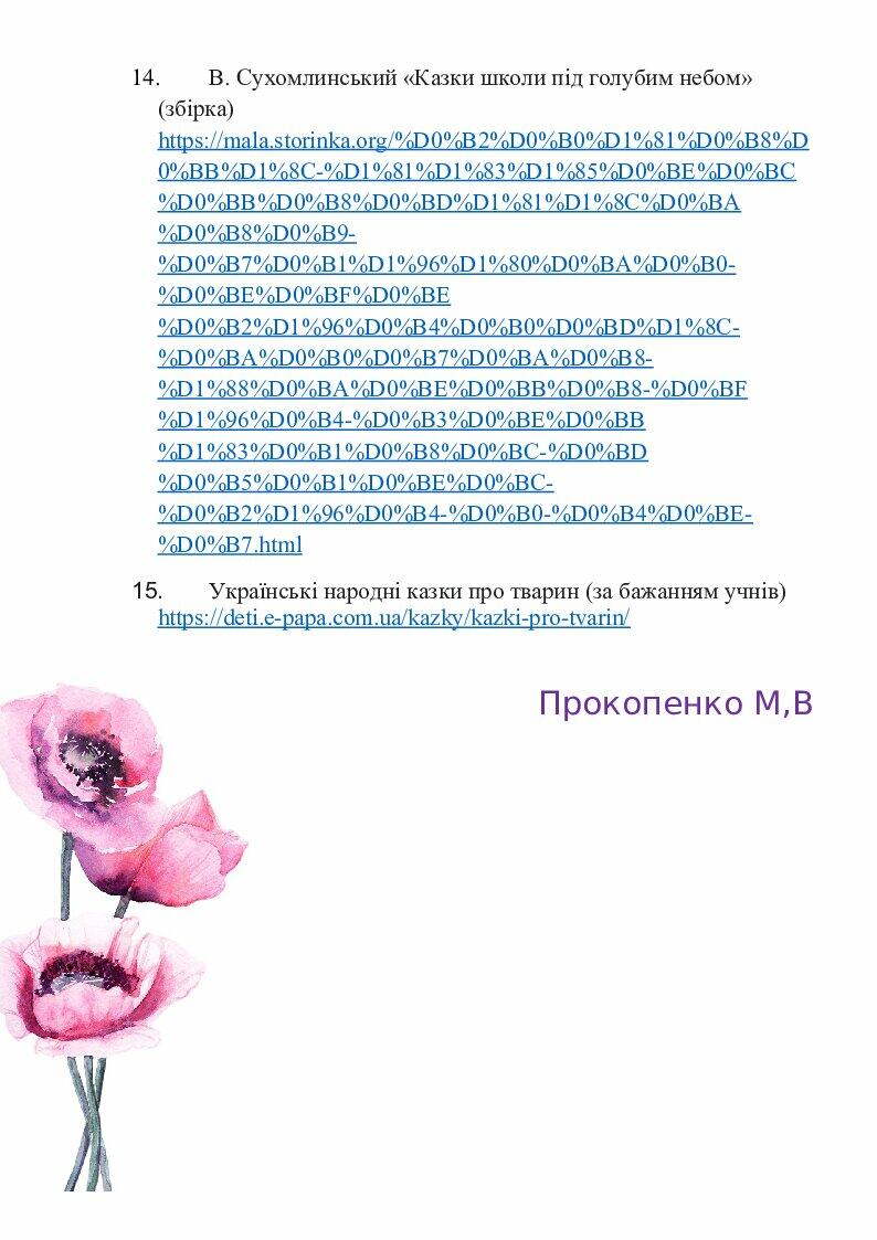 Література на літо після 2 класу | Інші методичні матеріали. НУШ