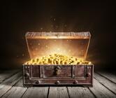Treasure Chest - Open Ancient Trunk Stock Image - Image of background, money: 154770639