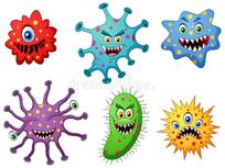 Set of Cartoon Germ and Virus Stock Illustration - Illustration of bacteria, demon: 158037507