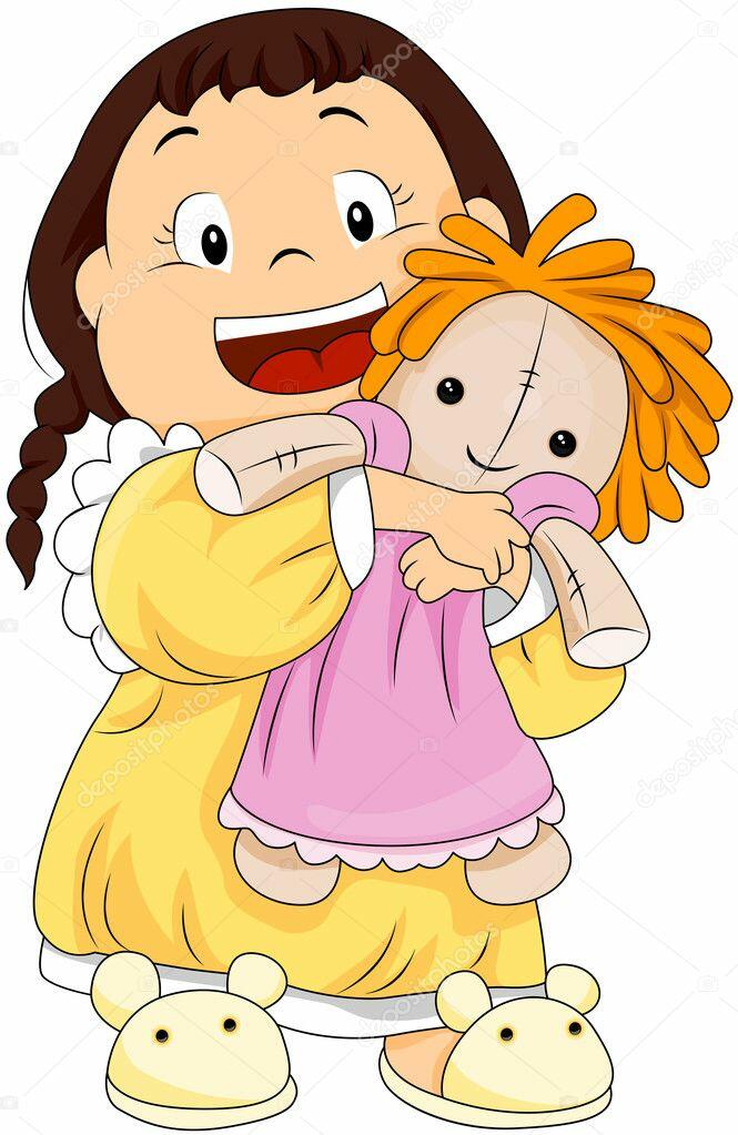 Girl doll clipart Vector Art Stock Images | Depositphotos