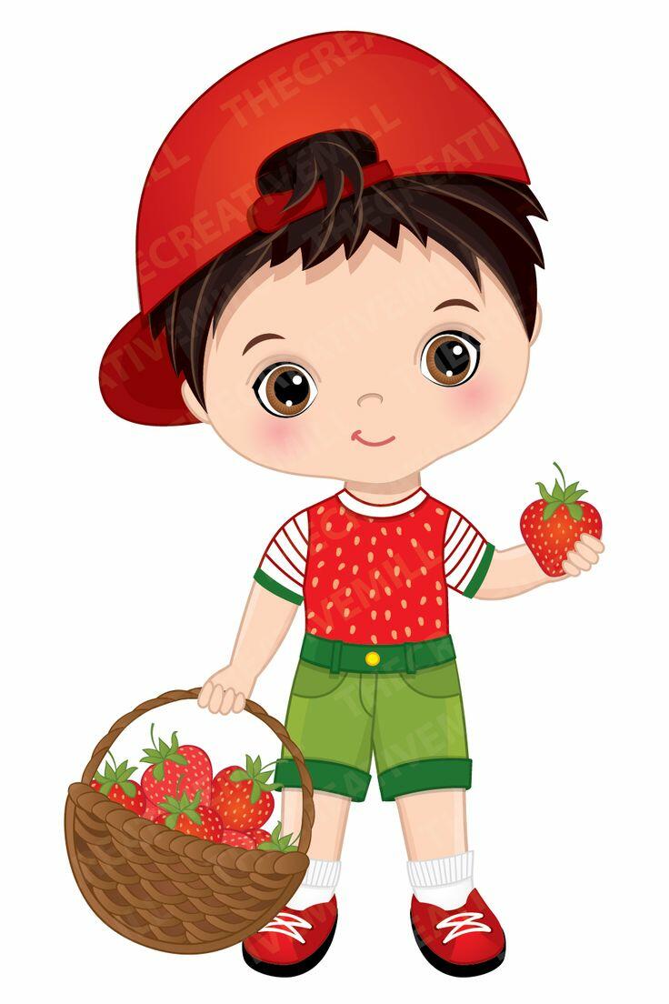 Boy Strawberry Clipart - Vector Strawberry Clipart, Boy Clipart, Berry Clipart, Little Boy Clipart, Cute Boy Clipart, Summer Boy Clip Art in 2021 | Strawberry clipart, Summer boy, Cute boys
