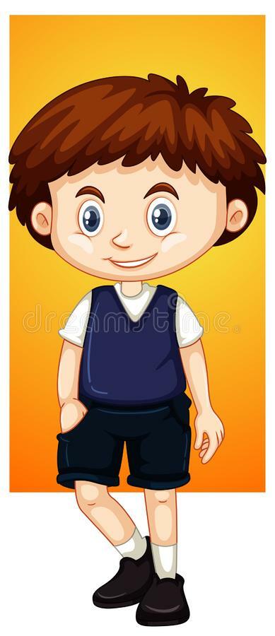 One Happy Boy with Blue Backpack Stock Vector - Illustration of clipart, paper: 163861327