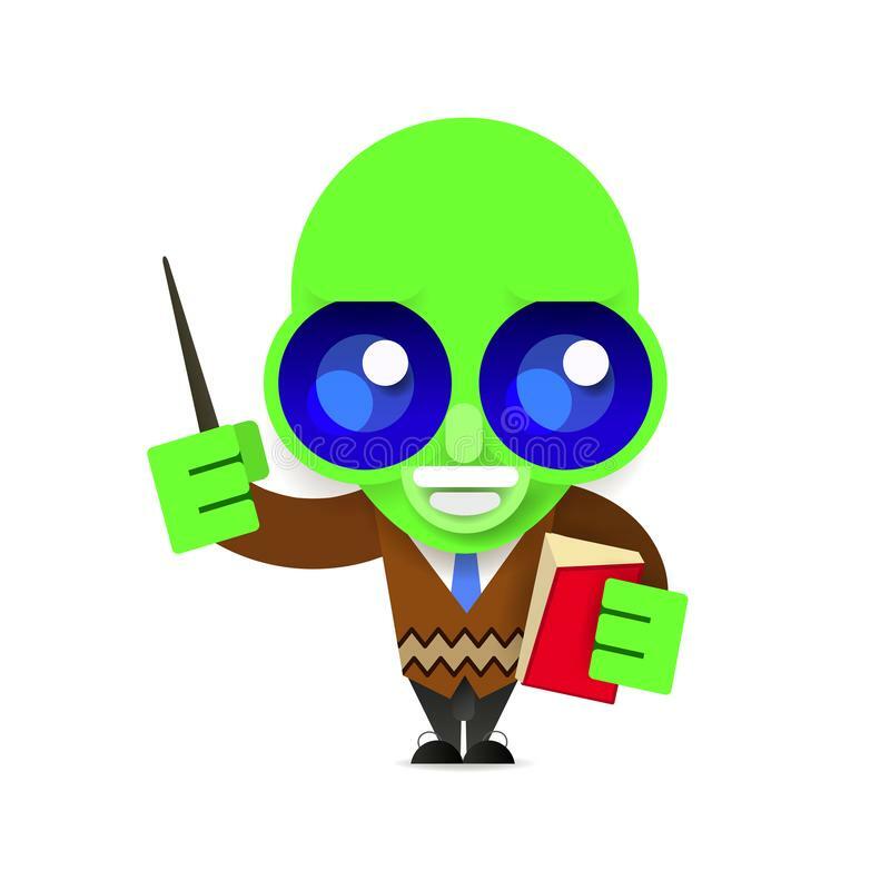 Alien Teacher Vector Illustration on White Background Stock Vector - Illustration of education, character: 144204150