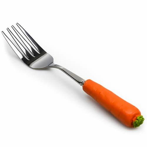 EbuyChX Cartoon Stainless Steel Long Handle Spoon Fork Set Orange Gold Fork : Home & Kitchen