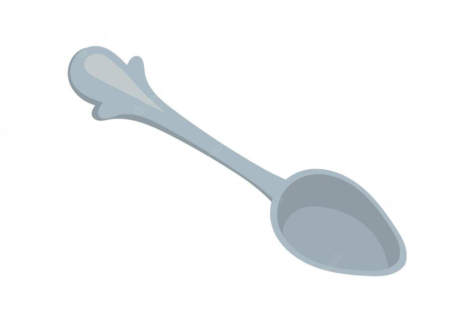 Premium Vector | Cartoon tablespoon. metal or silver tea spoon, stainless teaspoon, vector illustration isolated on white background