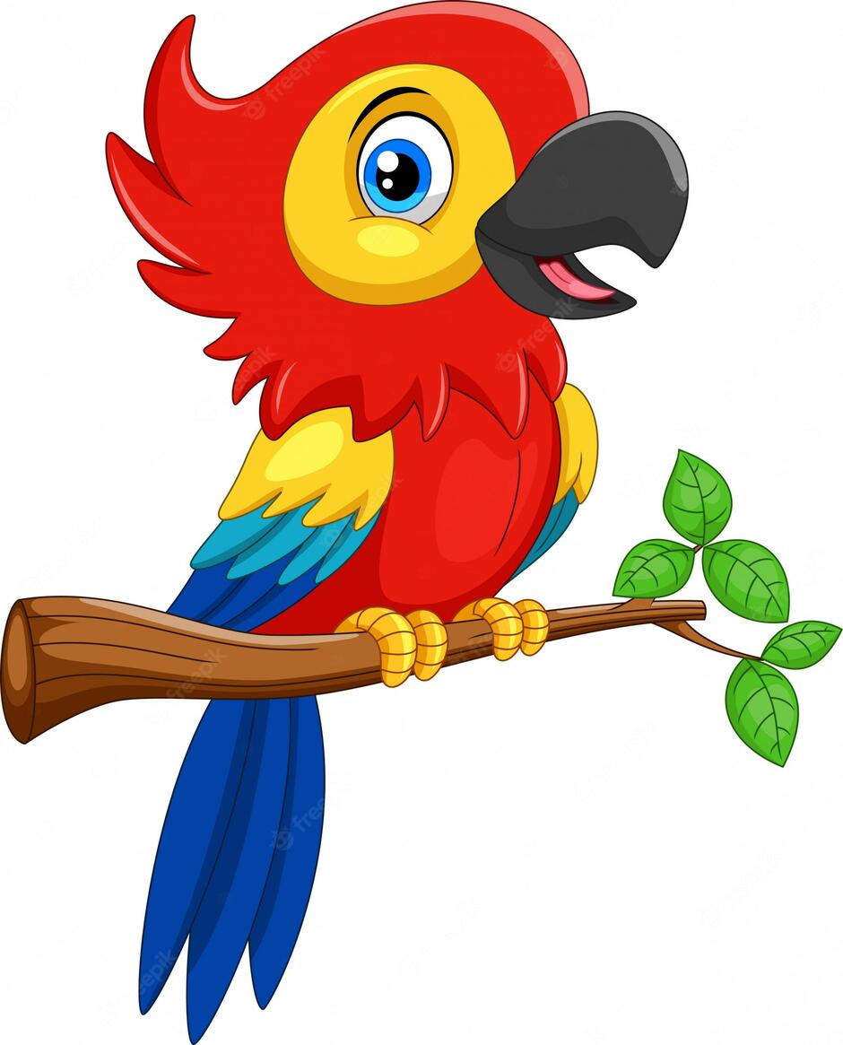Premium Vector | Funny red parrot cartoon