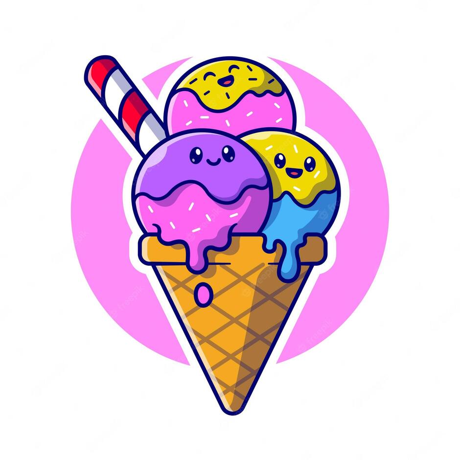 Premium Vector | Cute ice cream cone cartoon vector icon illustration. food drink icon concept isolated premium vector. flat cartoon style