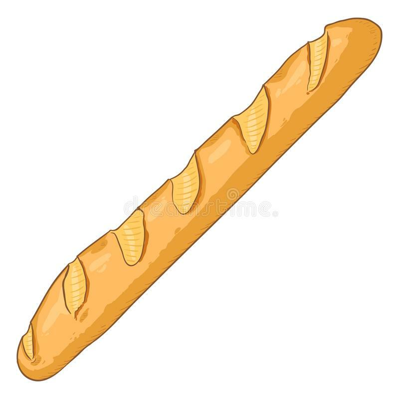 Vector Single Cartoon Illustration - Long Loaf. French Baguette Stock Vector - Illustration of baguette, natural: 129650379