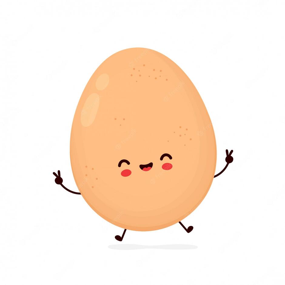 Premium Vector | Cute happy chicken egg. cartoon character. chicken egg, easter concept