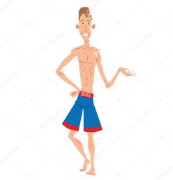 Very thin man on the beach Stock Vector Image by ©tannilion.gmail.com #123693796