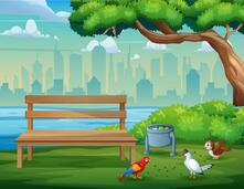 Premium Vector | Open book with animals cartoon on the trees