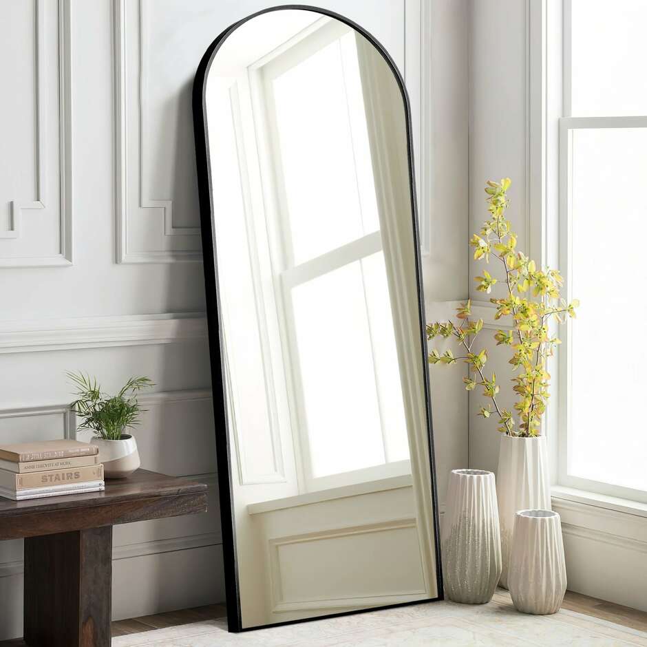 Arched Metal Mirror Full-length Floor Mirror - Overstock - 34449582