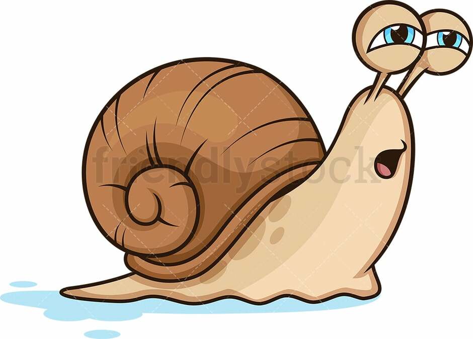 Slow Moving Snail Cartoon Clipart Vector - FriendlyStock