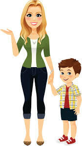 Kid and aunt Clipart Vector PNG , SVG, EPS, PSD, AI