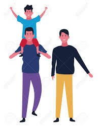 Family Father And Uncle Playing With Boy Vector Illustration Graphic Design Royalty Free SVG, Cliparts, Vectors, And Stock Illustration. Image 125967220.
