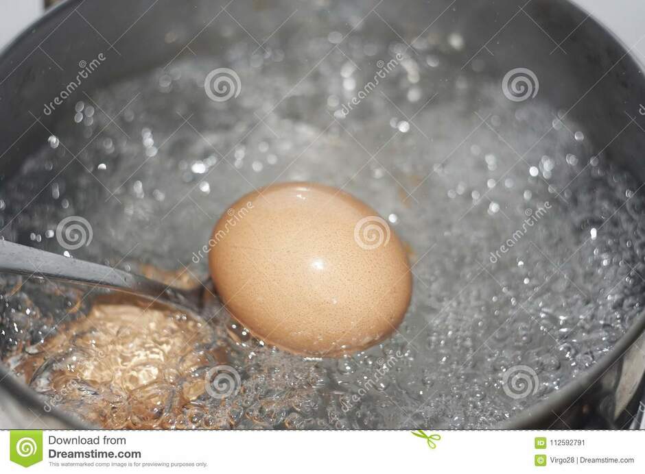 Boiled Hard Boiled Egg with Hot Boiling Water Stock Image - Image of food, boiling: 112592791