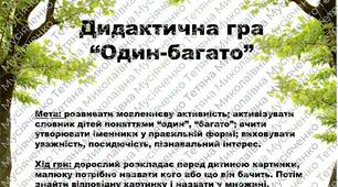 Презентація Дидактична гра "Один-багато".