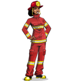 Female Firefighter in Comics Style Cartoon Character | GraphicMama
