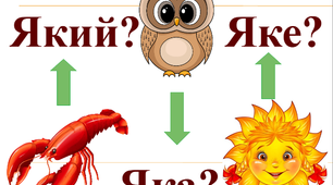 Знайомство зі словами-назвами ознак. Який? Яка? Яке? Які?